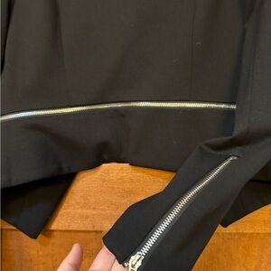 Black blazer jacket with zipper detail size M